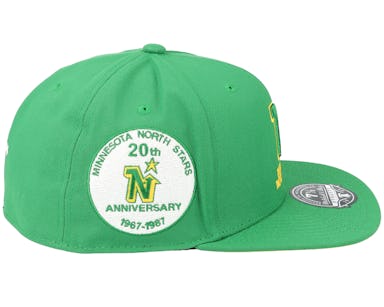 Minnesota North Stars Mitchell & Ness Retro Lock Up Snapback Hat - Green