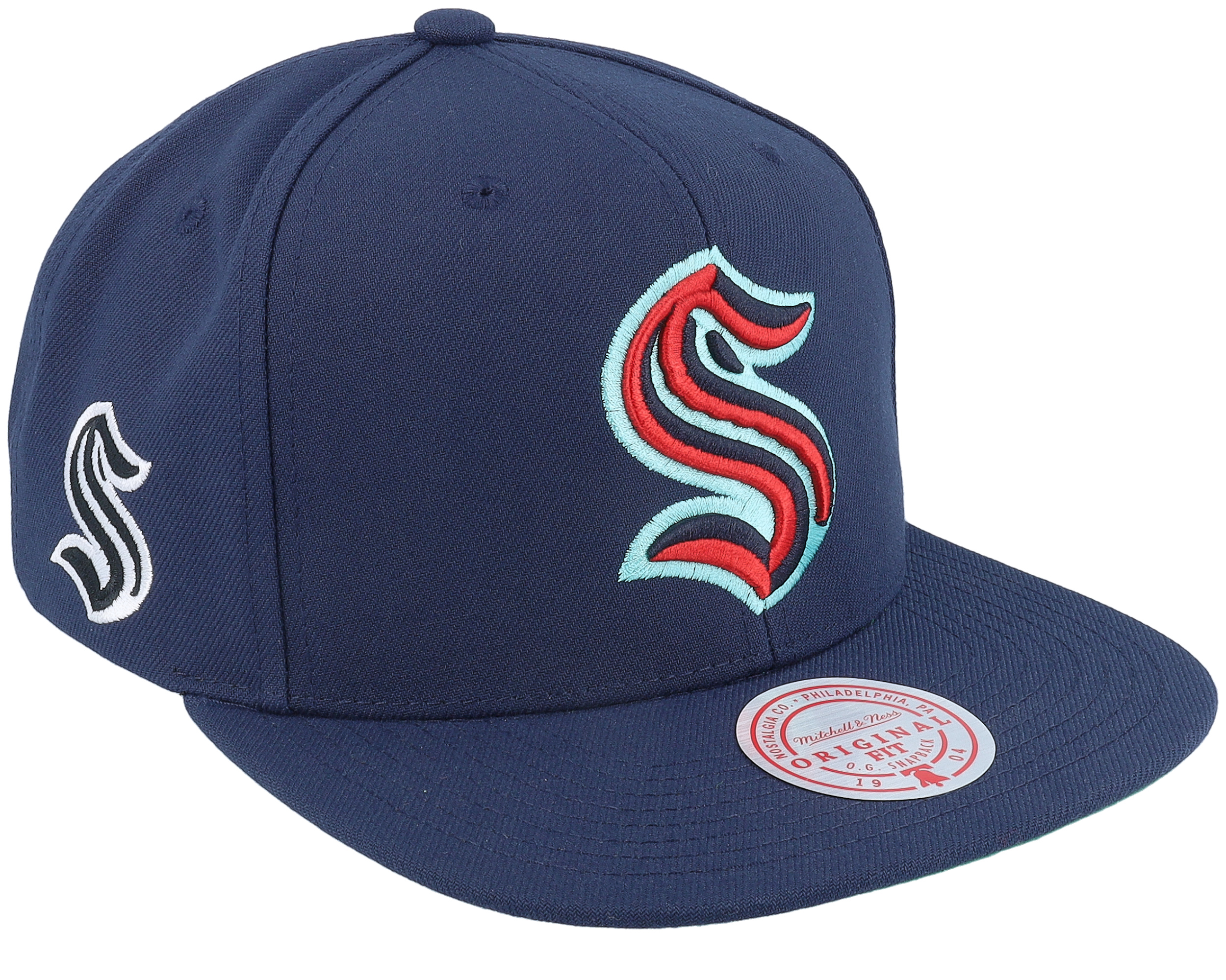 Mitchell & Ness Seattle Kraken Alternate Flip Snapback Adjustable Hat, Men's, Blue