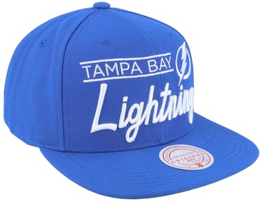 Tampa Bay Lightning Retro Lock Up Blue Snapback - Mitchell & Ness