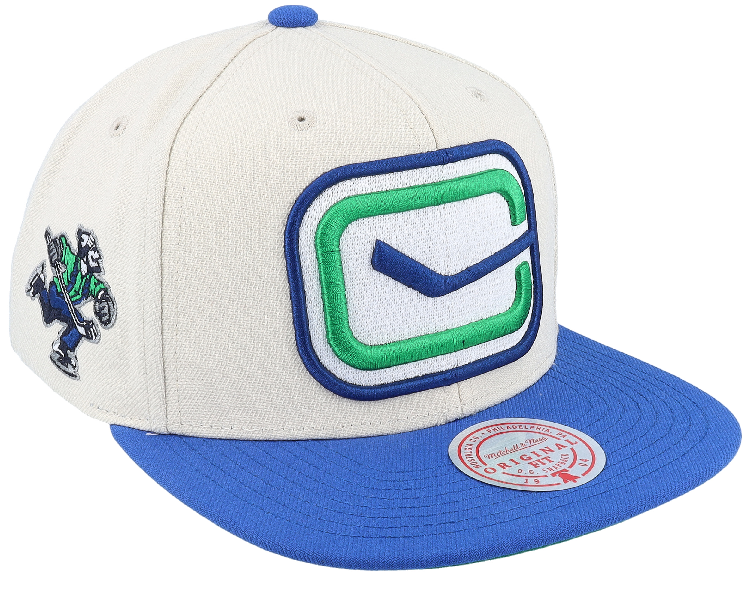 Mitchell & Ness - NHL Blue Snapback Cap - Vancouver Canucks Retro Lock Up Blue Snapback @ Hatstore