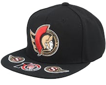 Ottawa Senators Vintage Hat Trick Black Snapback - Mitchell & Ness