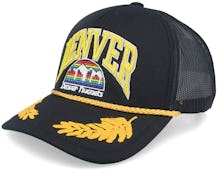 Denver Nuggets Gold Leaf Hwc Black Trucker - Mitchell & Ness
