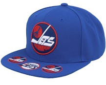 Winnipeg Jets Vintage Hat Trick Blue Snapback - Mitchell & Ness