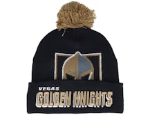 Vegas Golden Knights Punch Out Knit Black Pom - Mitchell & Ness