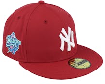 New York Yankees Rhubarb Delight 59FIFTY 98 World Series Burgundy Fitted - New Era