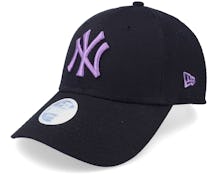 New York Yankees Womens League Essential 9FORTY Black Adjustable - New Era