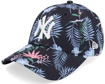 New York Yankees Womens Floral 9forty Black Adjustable - New Era
