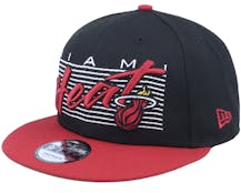 Miami Heat Team Wordmark 9FIFTY Black/Maroon Snapback - New Era