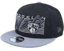 Brooklyn Nets Team Wordmark 9FIFTY Black/Grey Snapback - New Era