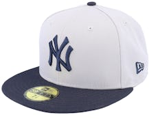 New York Yankees Side Patch 59FIFTY Grey/Navy Fitted - New Era