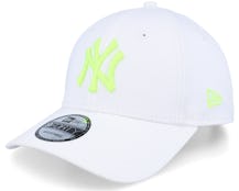 New York Yankees Neon Pack 9ORTY White/Neon Yellow Adjustable - New Era