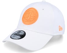 Brooklyn Nets Neon Pack 9FORTY White/Neon Orange Adjustable - New Era