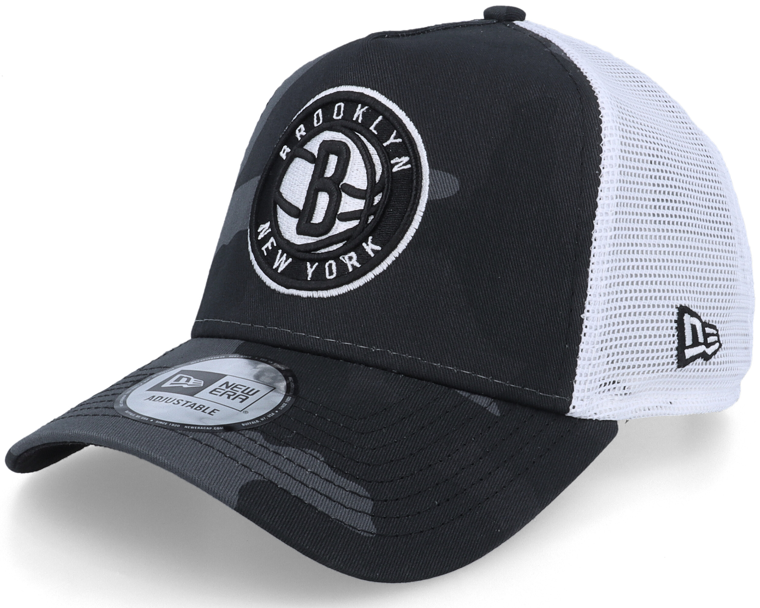Brooklyn Nets NBA Camo Black Camo/White Trucker