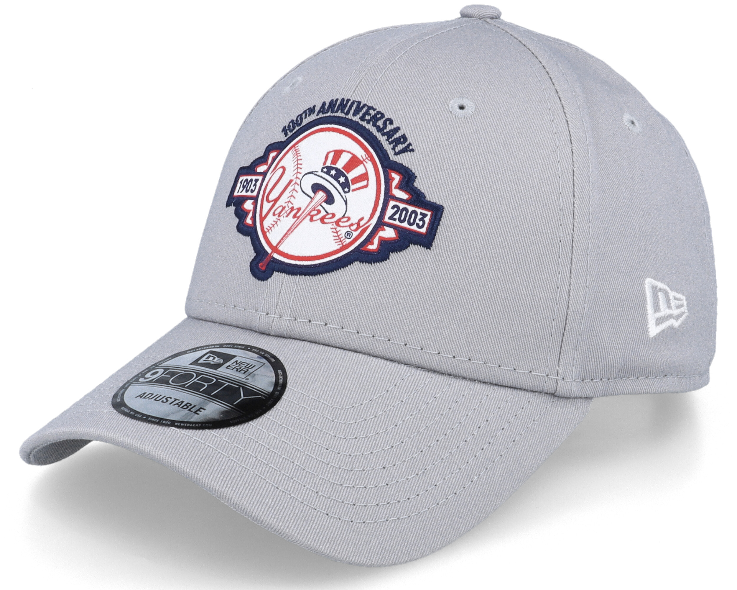 New York Yankees Classic Patch 9FORTY Grey Adjustable New Era cap
