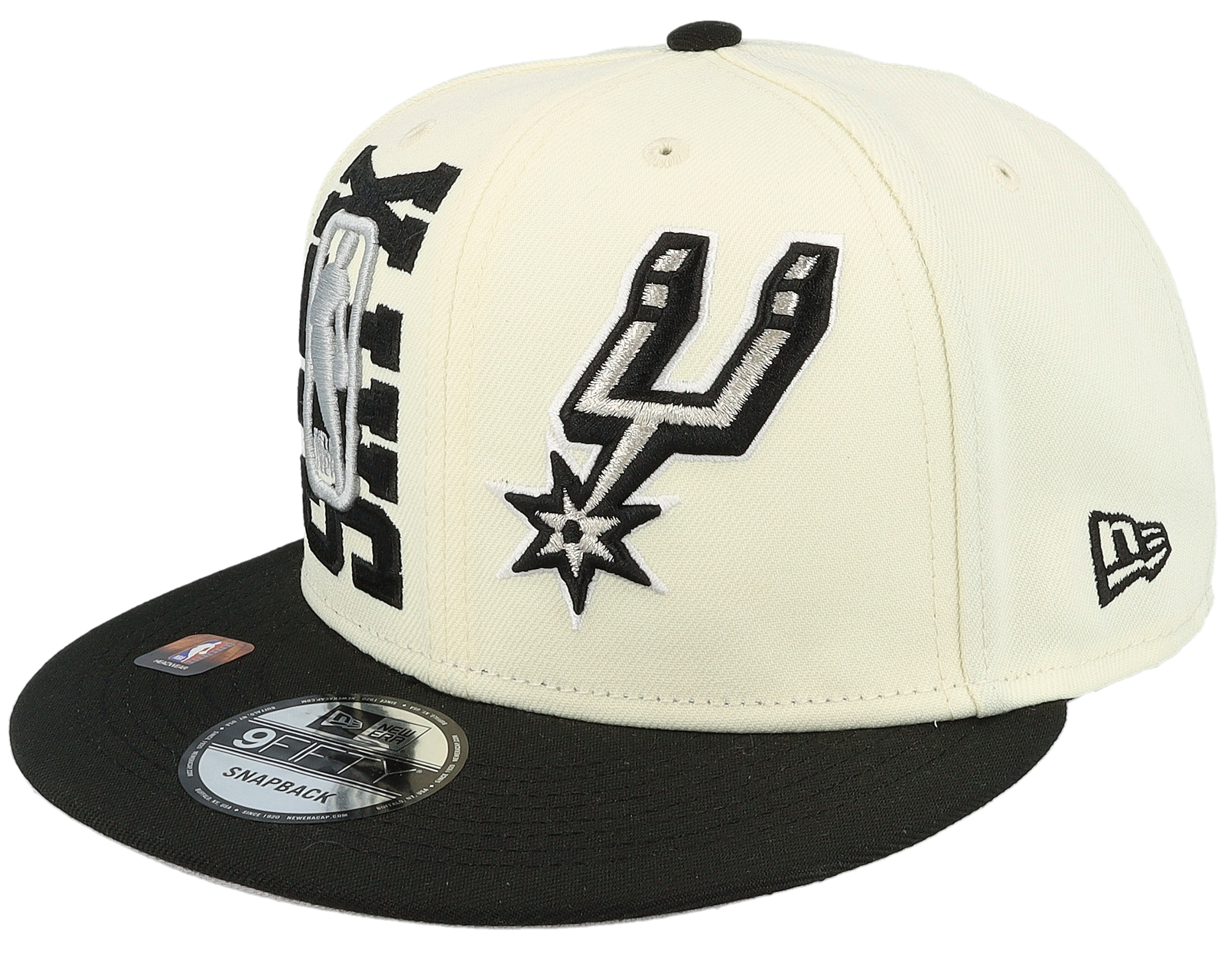 San Antonio Spurs NBA Draft 9FIFTY White/Black Snapback New Era cap