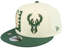 Milwaukee Bucks NBA Draft 9FIFTY White/Green Snapback - New Era