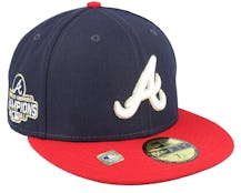 Atlanta Braves MLB22 Gold 59FIFTY Navy/Red Fitted - New Era