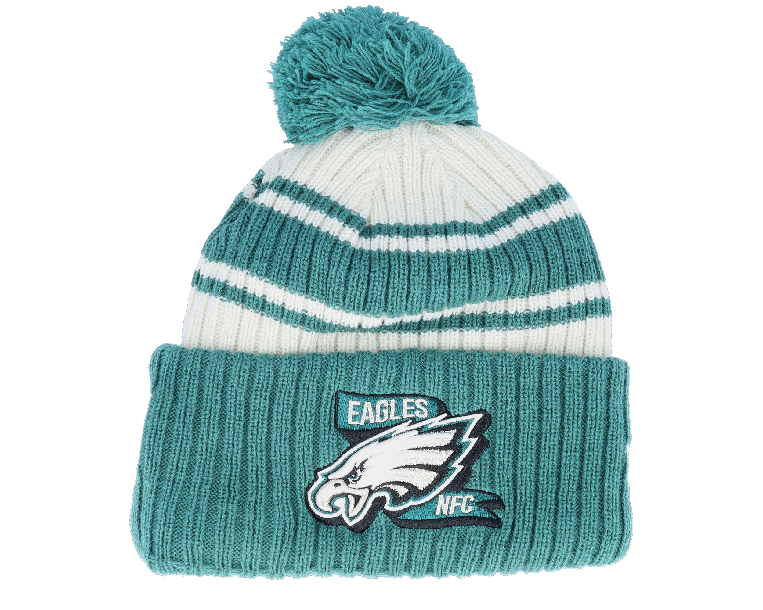 Philadelphia Eagles NFL22 Sideline Sportknit Teal Pom - New Era beanie ...