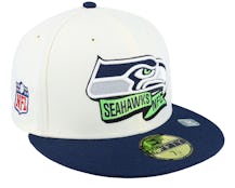 Seattle Seahawks NFL22 Sideline 59FIFTY White/Navy Fitted - New Era