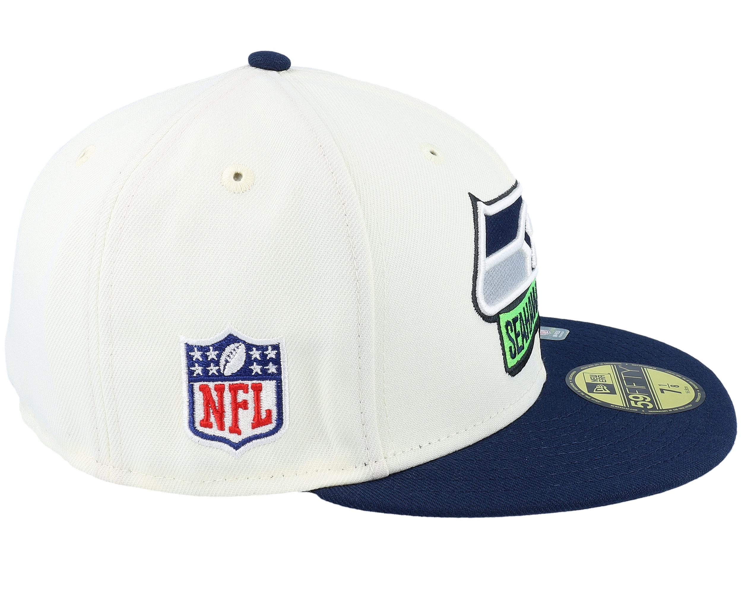 Seattle Seahawks NFL22 Sideline 59FIFTY White/Navy Fitted