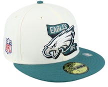 Philadelphia Eagles NFL22 Sideline 59FIFTY White/Teal Fitted - New Era