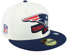 New England Patriots NFL22 Sideline 59FIFTY White/Navy FItted - New Era