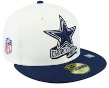 Dallas Cowboys NFL22 Sideline 59FIFTY White/Navy Fitted - New Era