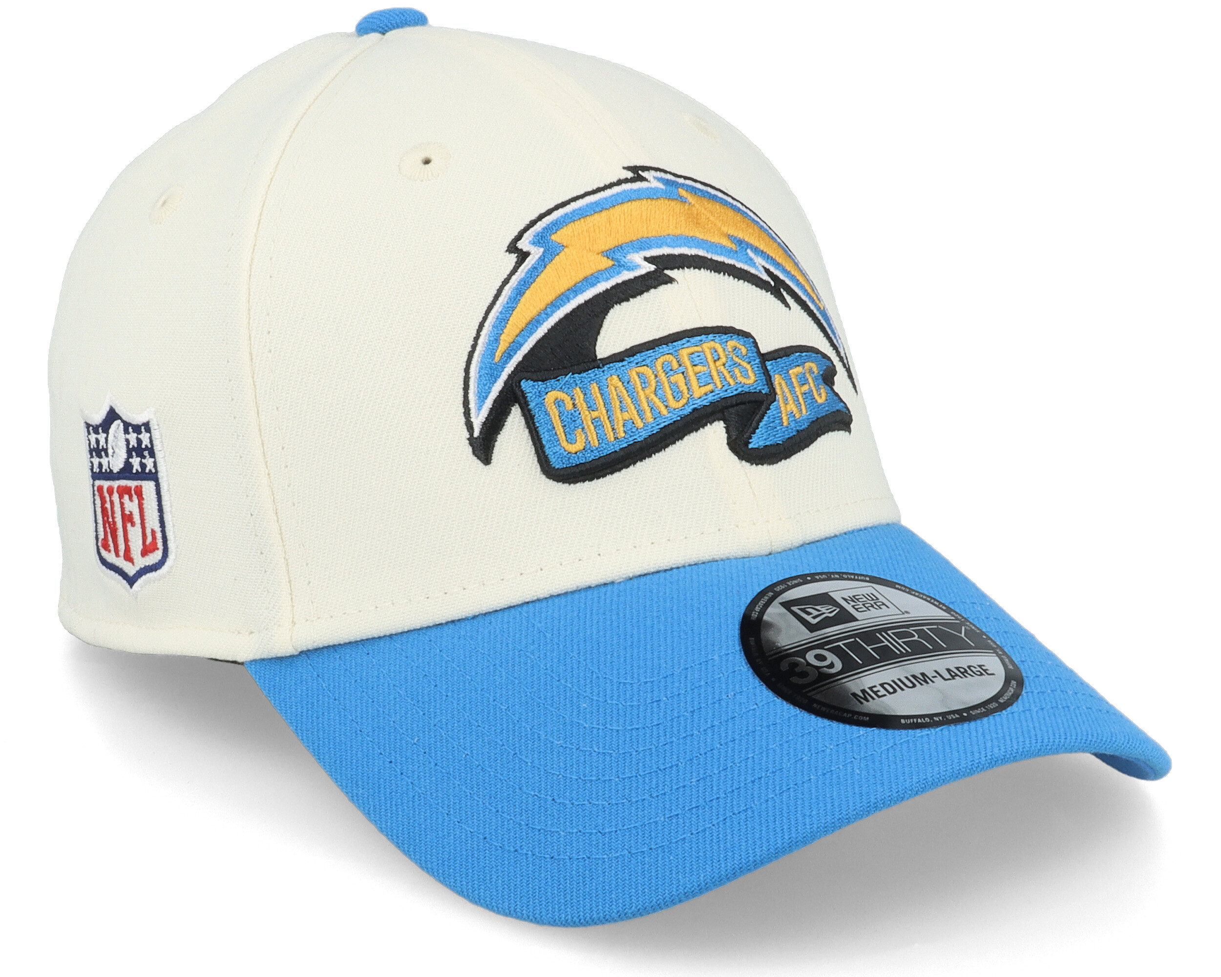 Los Angeles Chargers NFL22 Sideline 39THIRTY White/Blue Flexfit