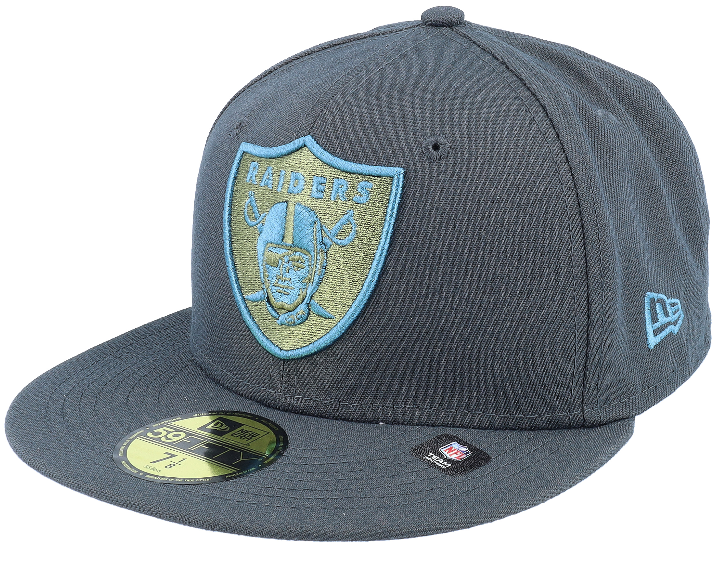 Las Vegas Raiders Fitted New Era 59FIFTY NL Logo Charcoal Black Hat Cap