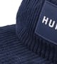 Box Logo Cord 5 Panel Hat Navy Strapback - HUF