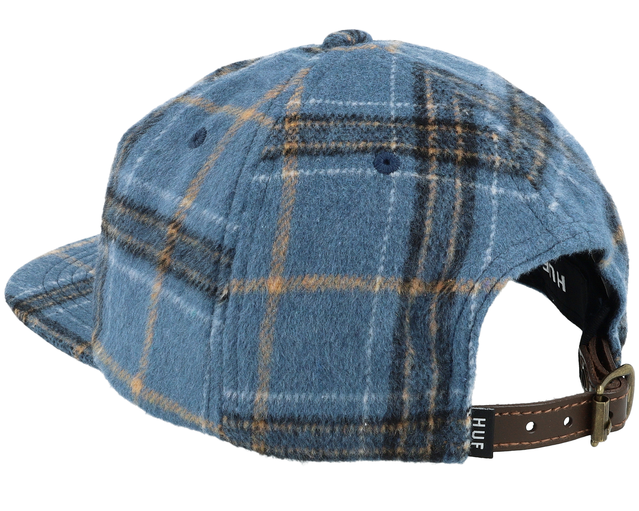 98 Plaid 5 Panel Hat Navy Strapback - HUF | Hatstoreworld.com