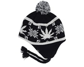 Arctic Plantlife Braided Beanie Black Pom