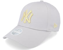 New York Yankees Womens Metallic Logo 9FORTY Grey/Gold Adjustable - New Era