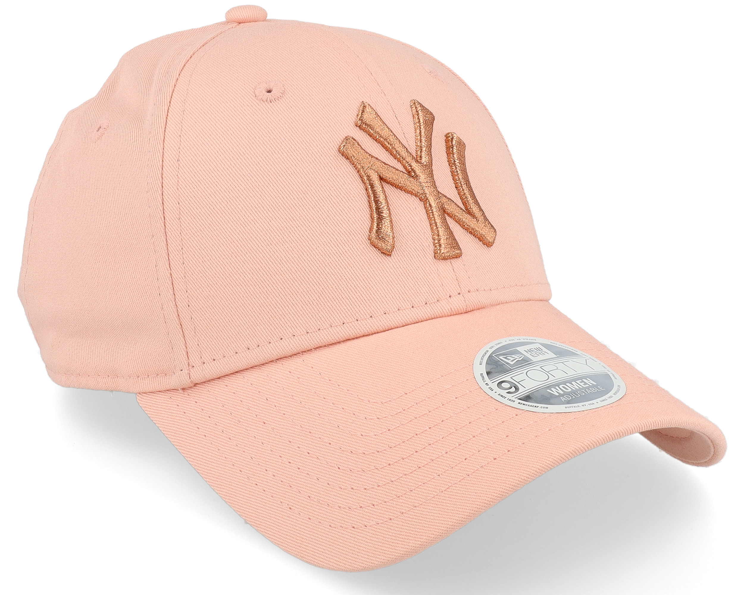 New York Yankees Womens Metallic 1 Logo 9FORTY Pink