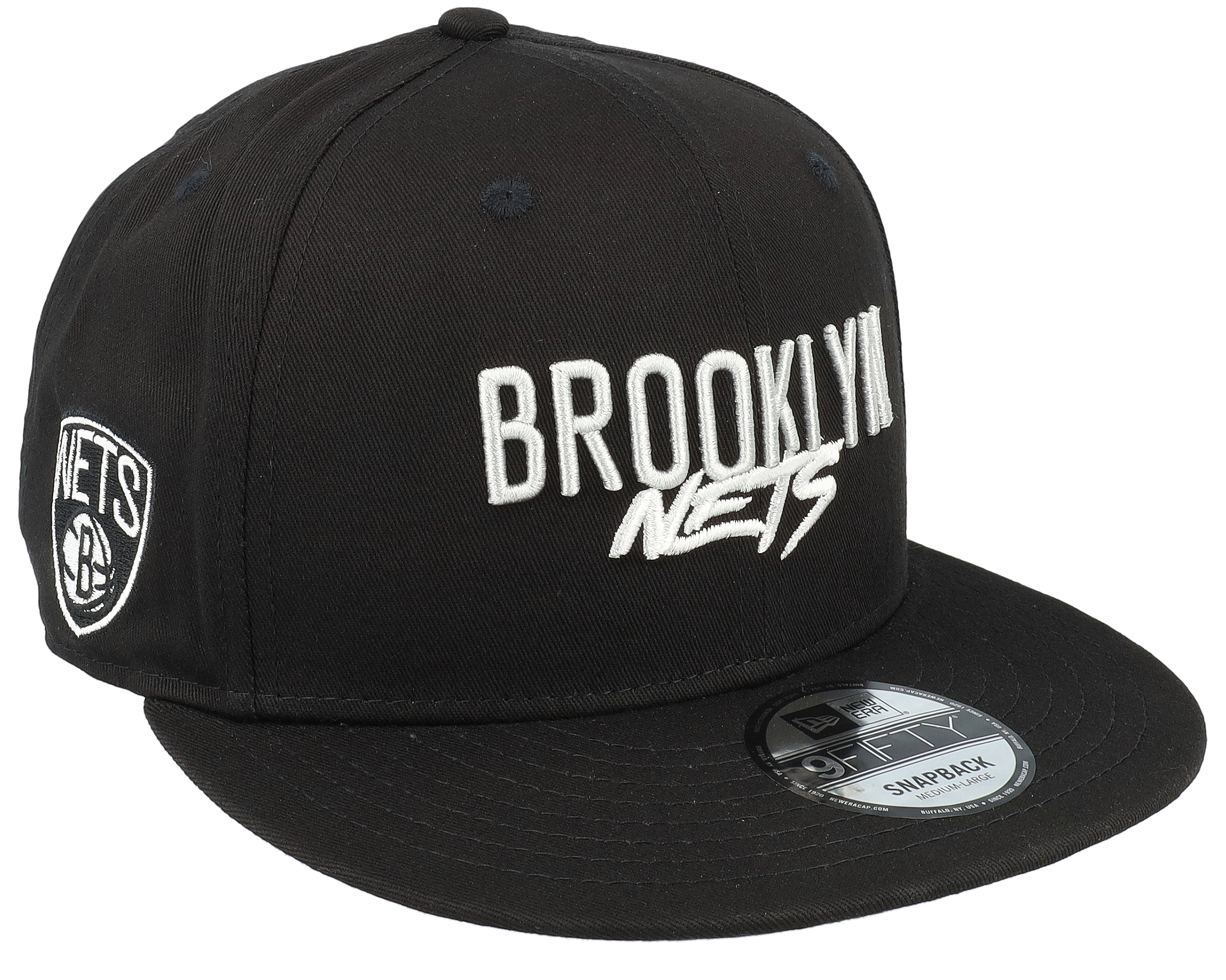 Brooklyn Nets Script Team 9FIFTY Black Snapback New Era keps