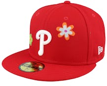 Philadelphia Phillies MLB Floral 59FIFTY Scarlet Fitted - New Era