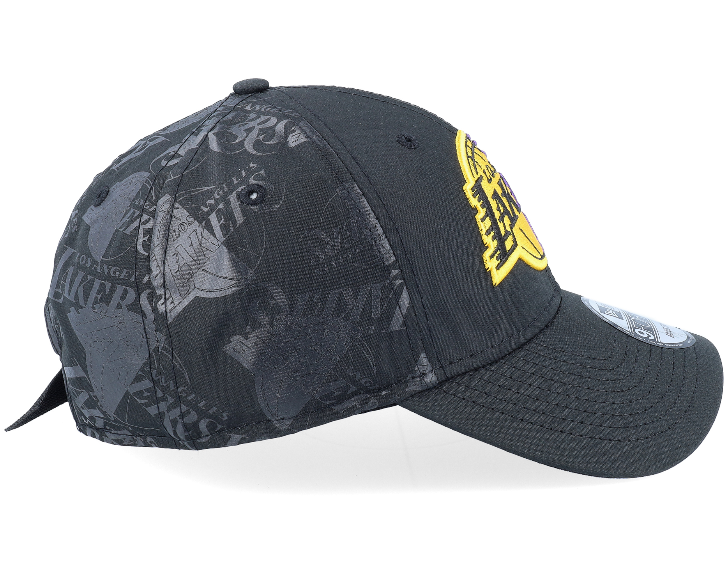 Los Angeles Lakers Half Monogram 9FORTY Black Adjustable