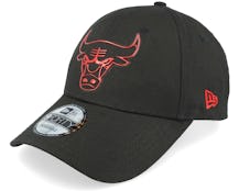 Chicago Bulls Foil Logo 9FORTY Black Adjustable - New Era