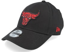 Kids Chicago Bulls Marble Infill 9FORTY Black/Red Adjustable - New Era