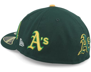 Oakland Athletics All Over Logo 59FIFTY Low Profile Oaka Dark Green Fitted - New Era