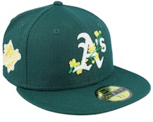 Oakland Athletics 59FIFTY Sidepatchbloom Green Fitted - New Era