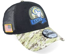 Los Angeles Rams M 9FORTY NFL Salute To Service 22 Black/Camo Trucker - New Era