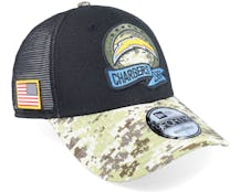 Los Angeles Chargers M 9FORTY NFL Salute To Service 22 Black/Camo Trucker - New Era