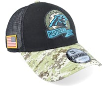 Carolina Panthers M 9FORTY NFL Salute To Service 22 Black/Camo Trucker - New Era