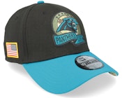 Carolina Panthers M 39THIRTY NFL Salute To Service 22 Black/Teal Flexfit