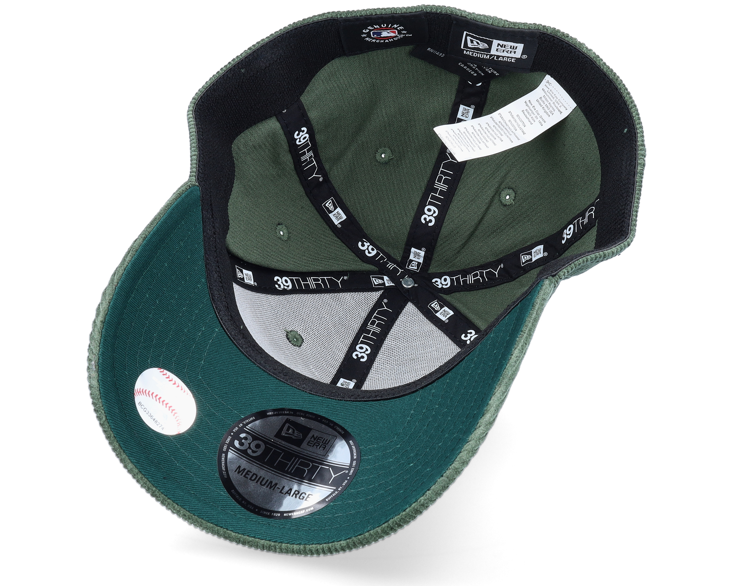 New York Yankees Corduroy 39THIRTY Dark Green/White Flexfit