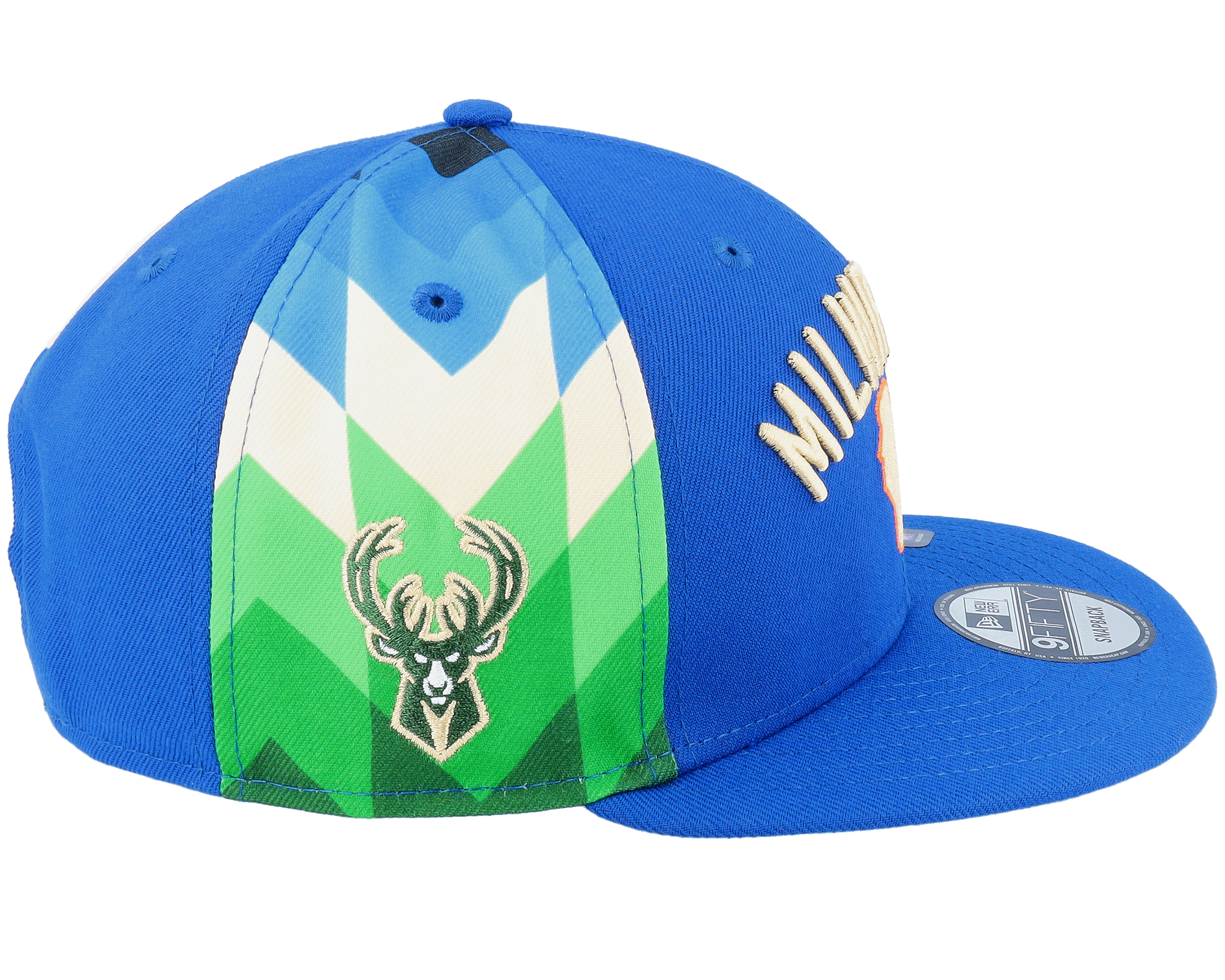 Milwaukee Bucks M 9FIFTY NBA City Edition 22 Royal Snapback