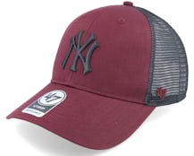 New York Yankees Branson Mvp Dark Maroon/Black Trucker - 47 Brand