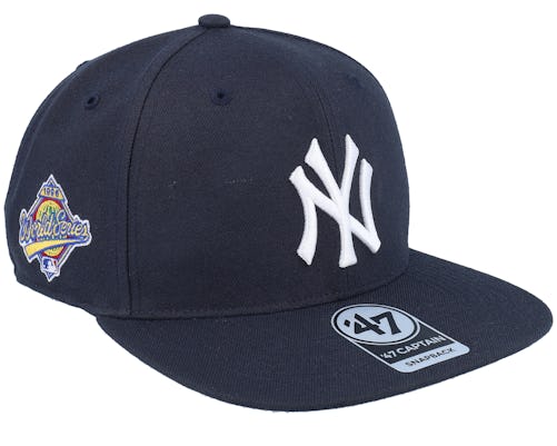 New York Mets 47 Brand Black Blue Sure Shot Snapback Hat