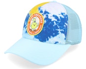 Checkers Curved Bill Blue Glow Trucker